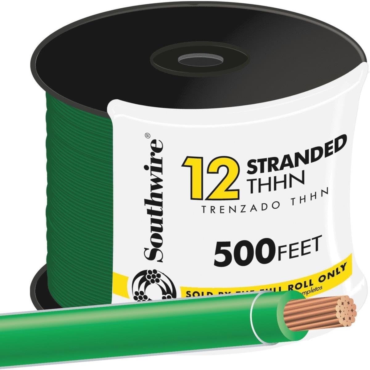 Building Wire, 12 Stranded, Green, 500-Ft.