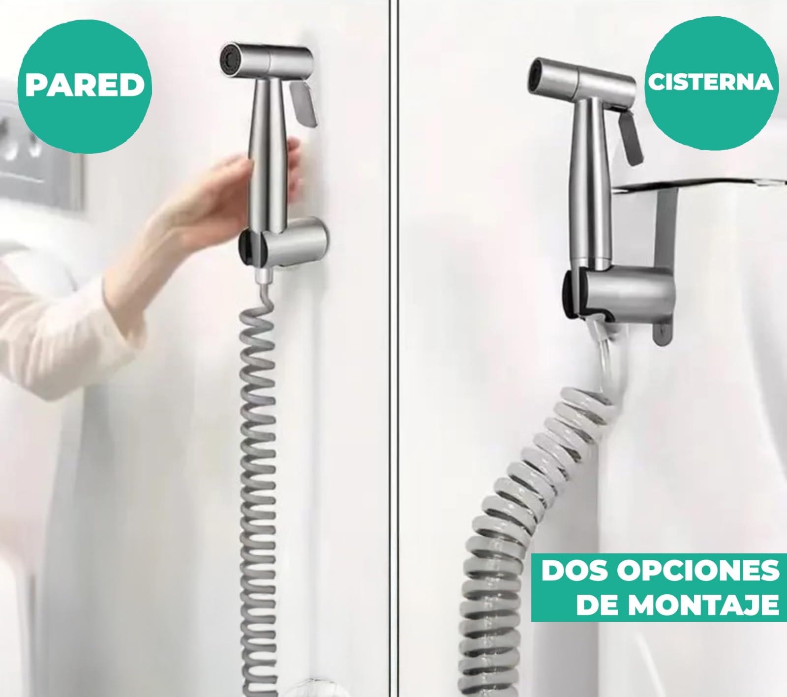 CHILL HOUSE Ducha Higienica para WC en Acero Inox con Grifo bidet, Manguera y Ducha bidet para Inodoro Completo - Grifo para WC con Ducha inodoro para Duchas Higienicas
