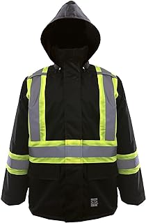 Open Road 150D Hi-Vis - Chaqueta Impermeable para Lluvia, Color Negro, 6323JB