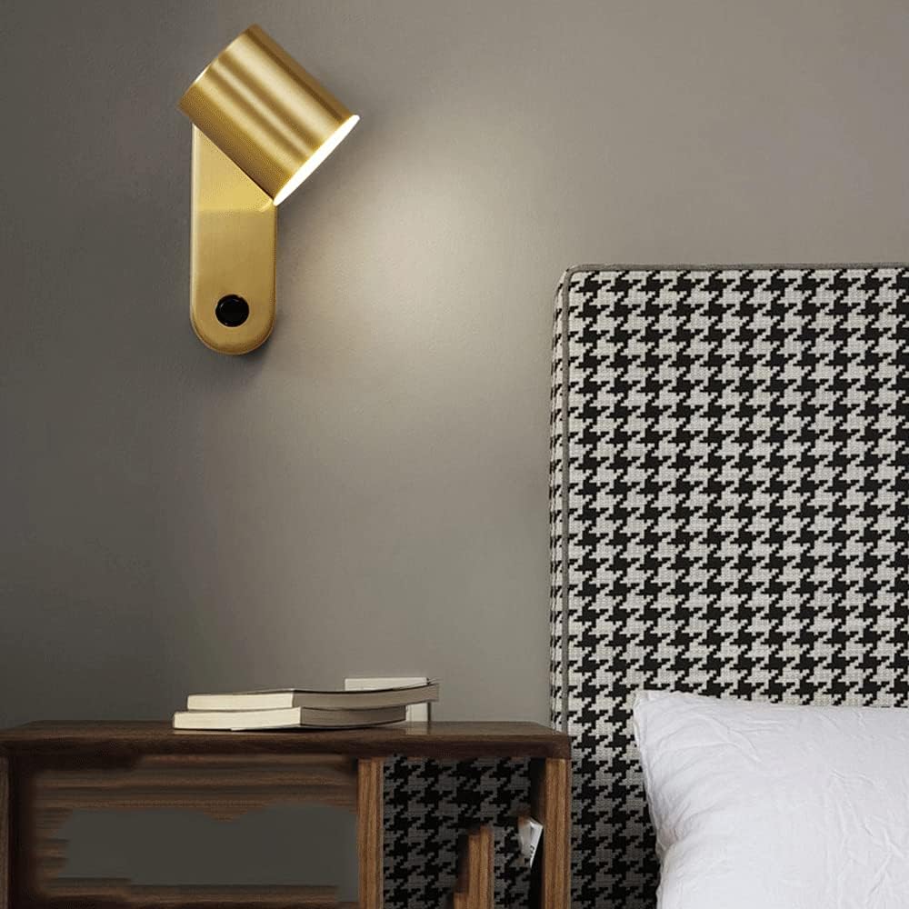 Applique De Lecture De Chevet, Luminaire Mural En Laiton Avec Abat-Jour En Panneau Acrylique, Applique Murale Réglable, Appliques Murales Led Modernes, Appliques Murales Simples Nordiques Pour