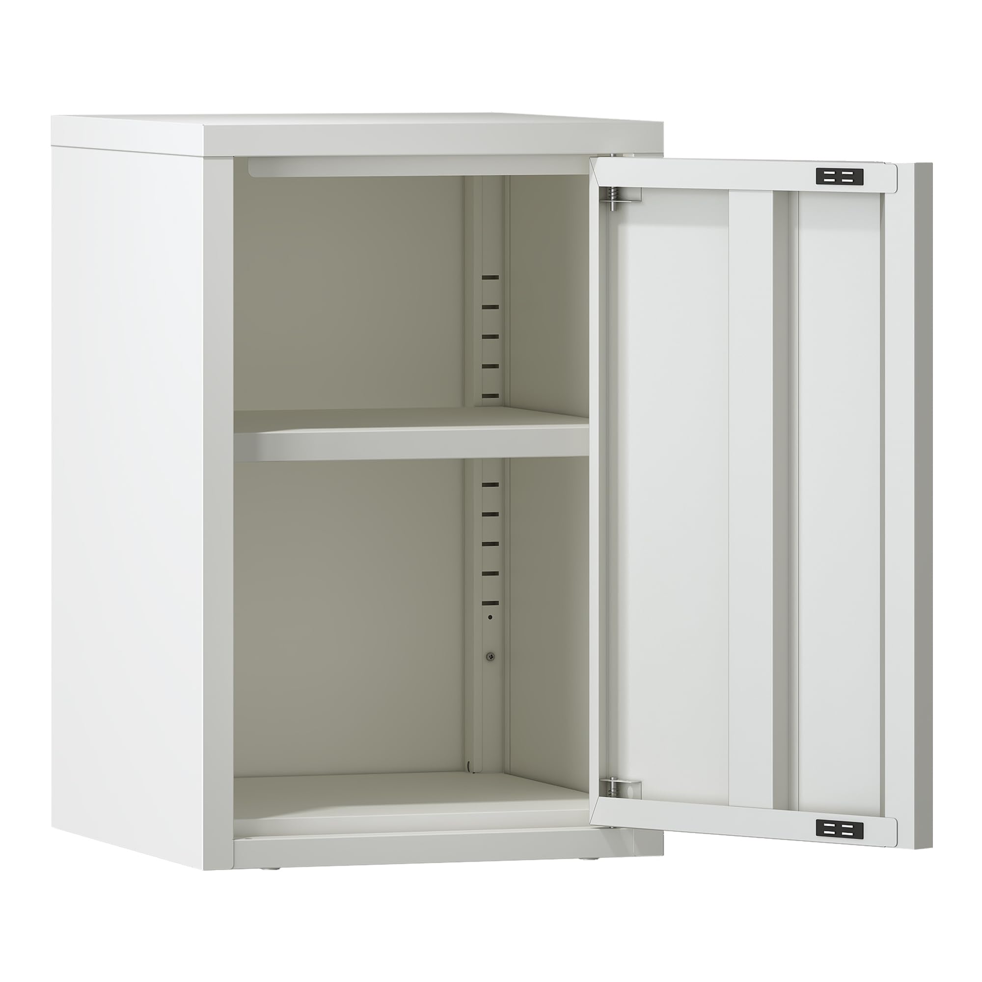 [en.casa] Armario de Pared Burlöv Archivador Mural con 1 Estantes Regulable en Altura Mueble de Oficina con 1 Puerta Acero 50 x 33 x 35 cm - Blanco