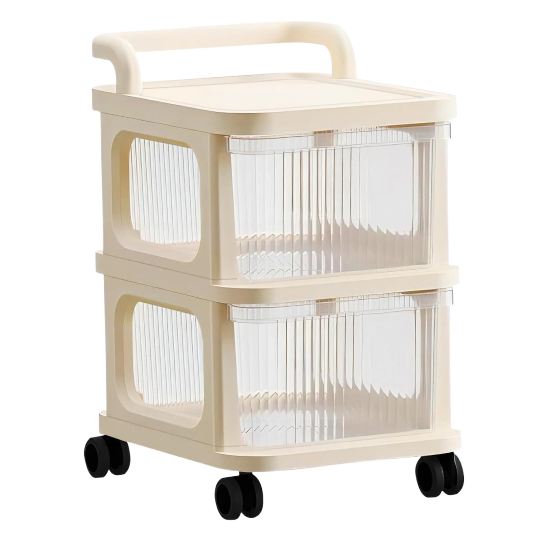 Stockage de tiroir en plastique pour placard de maison, tour sur roulettes gain de place
