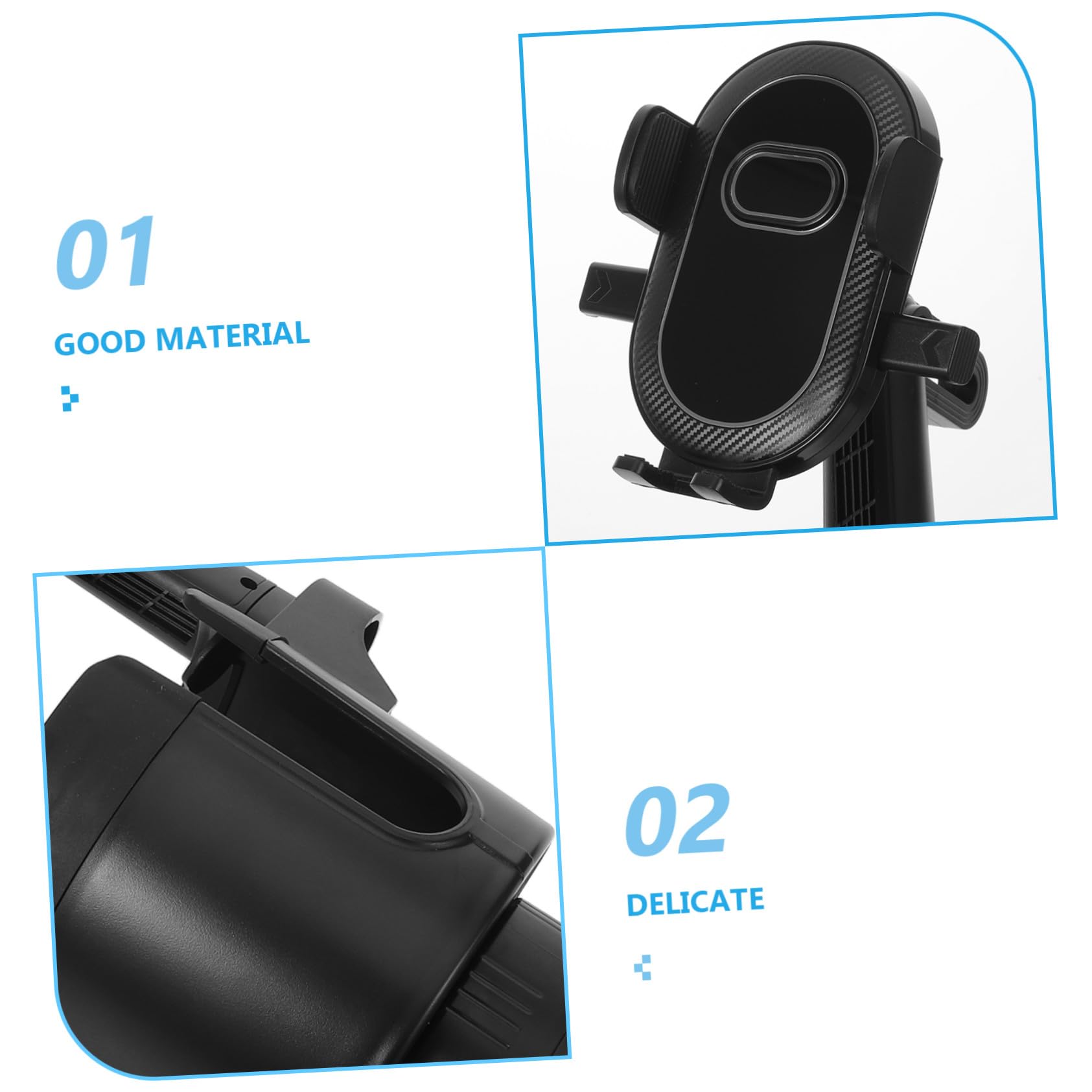 Kisangel Supporto per Cellulare da Auto Portabicchiere Nero in Plastica | Uso in Auto e Veicoli, Compatibile Smartphone e Bevande, Struttura Robusta