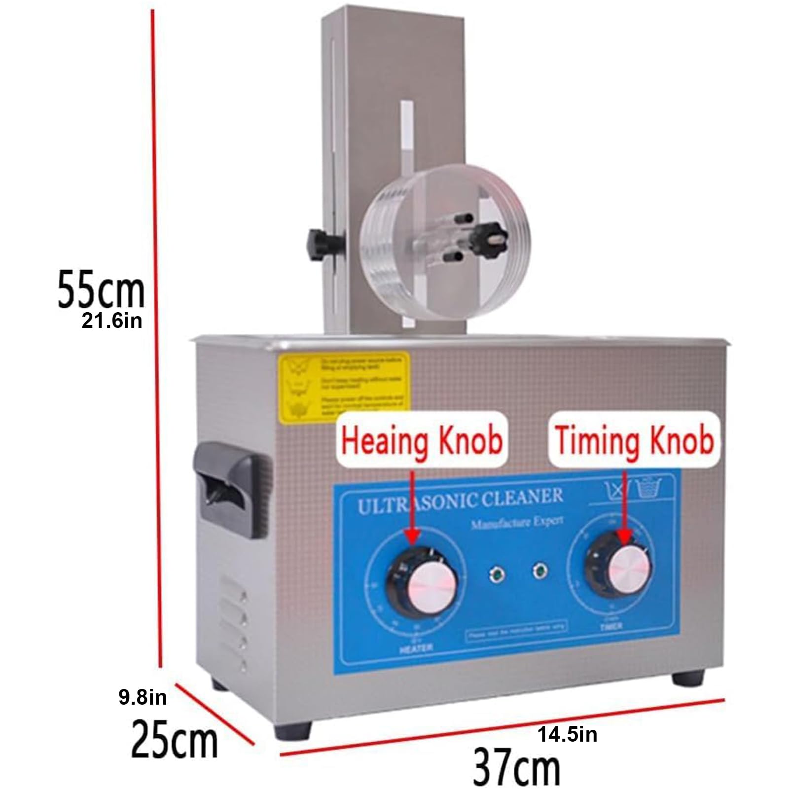Pulitore per Dischi in Vinile Ad Ultrasuoni, Cavitatore Sonico Professionale da 3,2 Litri, Pulizia A Vibrazione A Doppia Frequenza, Timer da 1-30 Minuti E Controllo della Temperatura