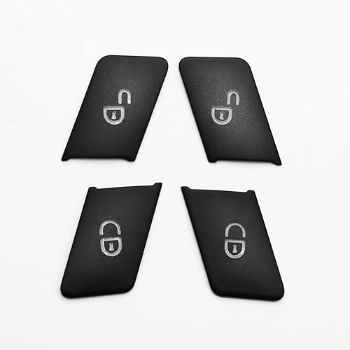 Miniatura 7 de Xotic Tech - Cubierta de marco de botón de desbloqueo de puerta lateral negra compatible con Mercedes Benz B, C, E, clase CLA CLS GLA W204 W212 (4