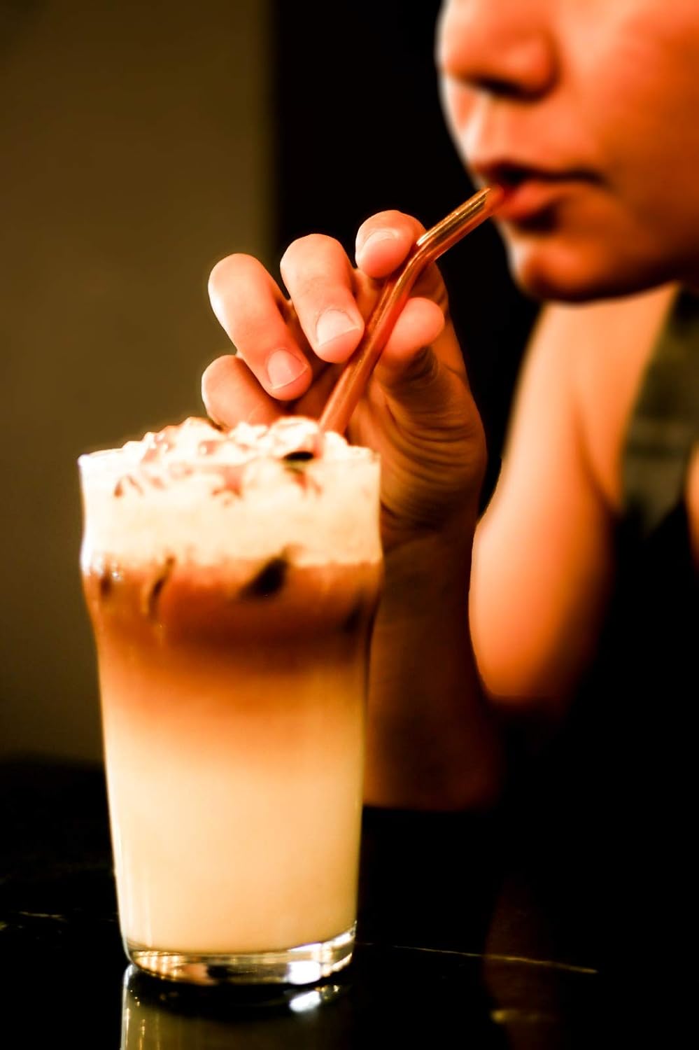 Ecodesya Reusable Straws - These Glass Straws Are Produced as Reusuable Drinking Straws For Your Health.This Eco Friendly Glass Straws Will Now Require Zero Waste.Measuring 200mm x 8mm (Brown)