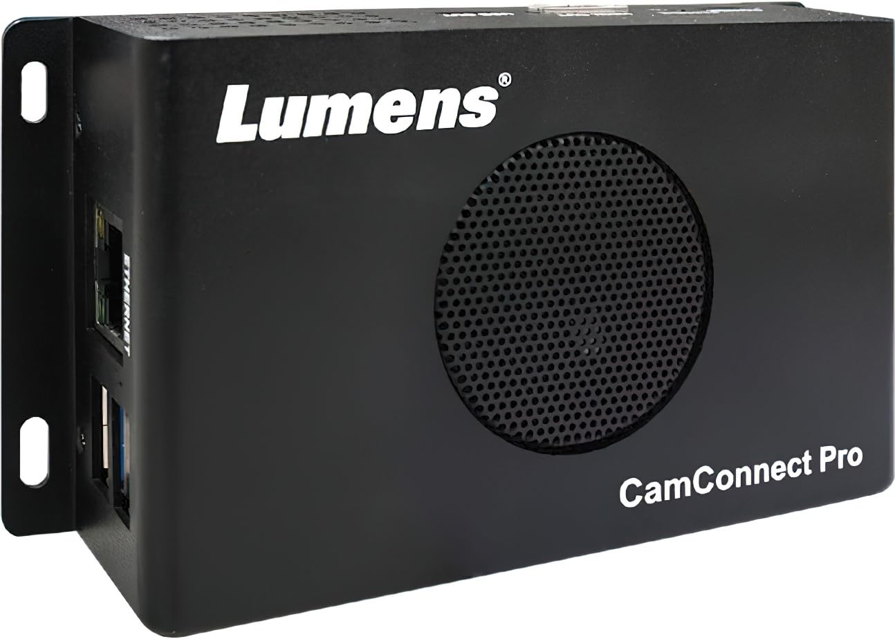 Lumens AI-BOX1 CamConnect Pro Voice-tracking Processor; For use with Lumens PTZ Cameras; Supports Up to 4 IP Cameras; Supports Up to 16 Multiple Array Microphones; HDMI 2.0 Output; Ethernet Port