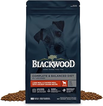 Blackwood Complete & Balanced Diet Dry Dog Food, Lamb Meal & Chicken Meal with Ancient Grains, 24 Pound Bag, Slow Cooked with Vitamins & Minerals