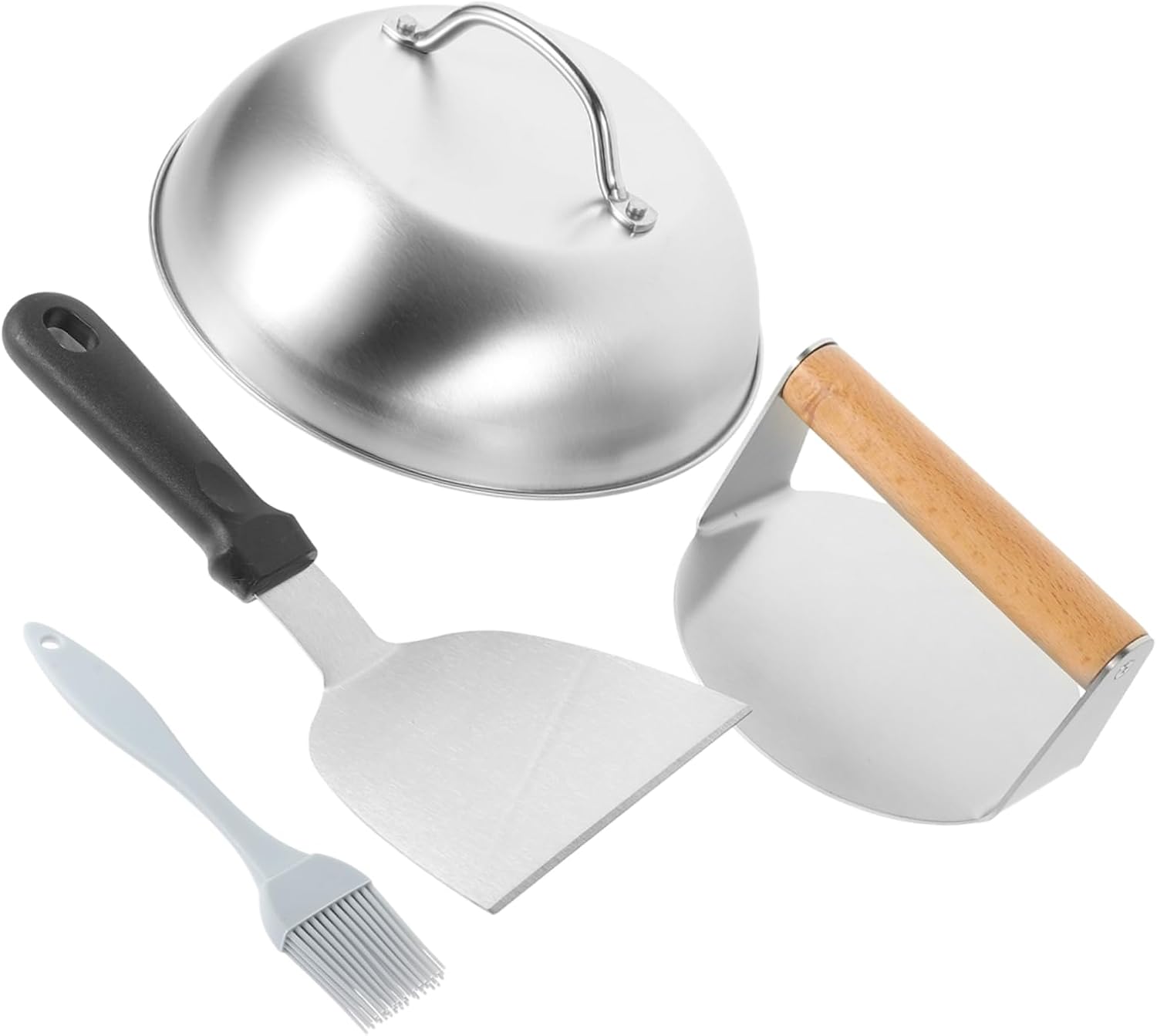 PRETYZOOM 304 Burger Press Tool Set Hamburger Patty Maker with Shape Ideal for BBQ Grilling Outdoor Cooking and Meat Preparation Set with Handle