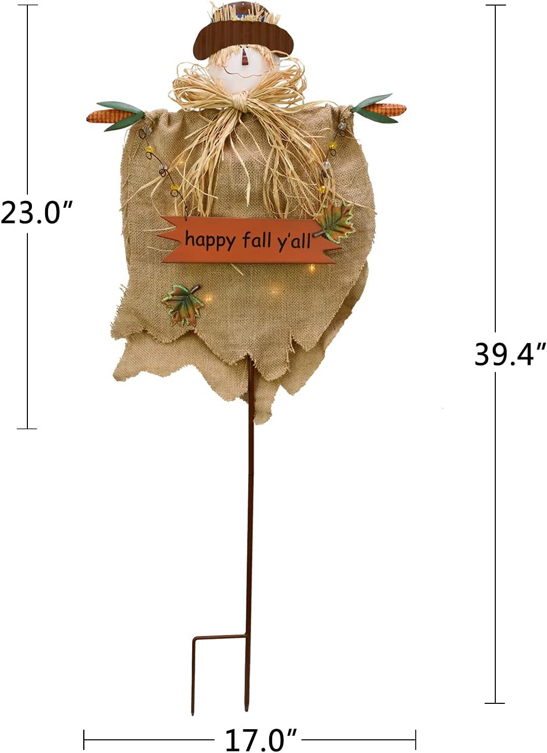 Metal Garden Stake Hanging Scarecrow Fall Decor Decorative Autumn Yard Sign for Thanksgiving Harvest Halloween - Outdoor Lawn Stakes Decoration Walkway Patio Pathway Décor