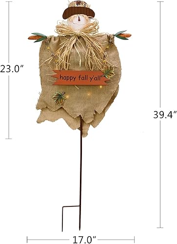 Miniatura 6 de Espantapájaros Decoración de otoño con luz LED Cartel colgante de otoño espantapájaros para patio, decoración de otoño para cosecha, Halloween,