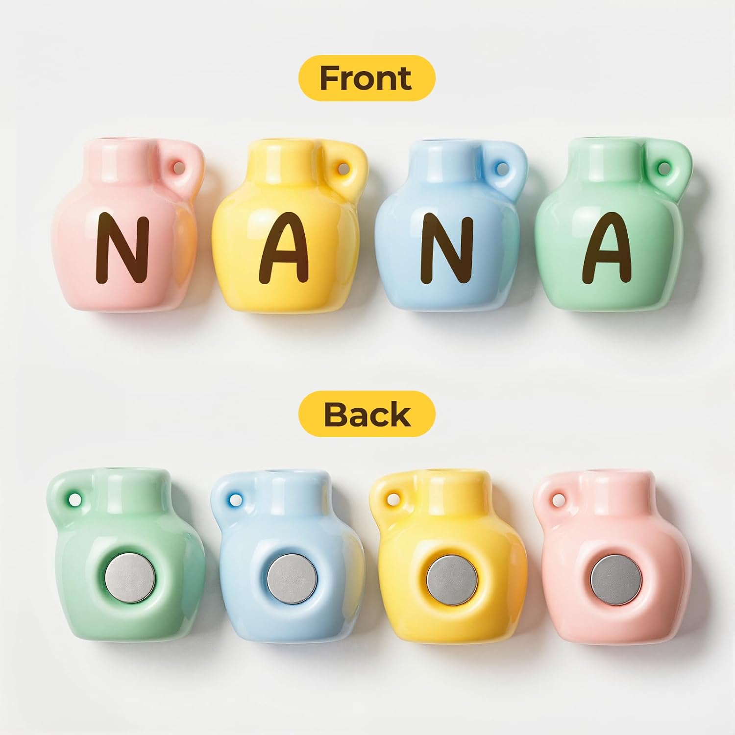 Nana Gifts, Mini Vase Fridge Magnets for Nana