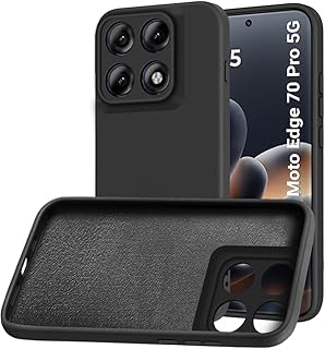 TheGiftKart Liquid Silicon Back Cover Case for Motorola Moto Edge 70 Pro 5G | Total Camera Protection | Micro-Fibre Lining Inside | Shockproof Back Cover Case for Moto Edge 70 Pro 5G (Silicone, Black)