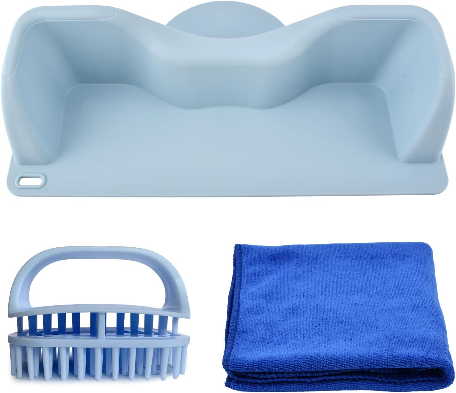 Hair Washing Station,Hair Washing Basin for Sink or Bathtub with Neck Support,Silicone Shampoo Bowl with Scalp Massager,Shampoo Bowl with Suction Cups for Elderly Pregnant