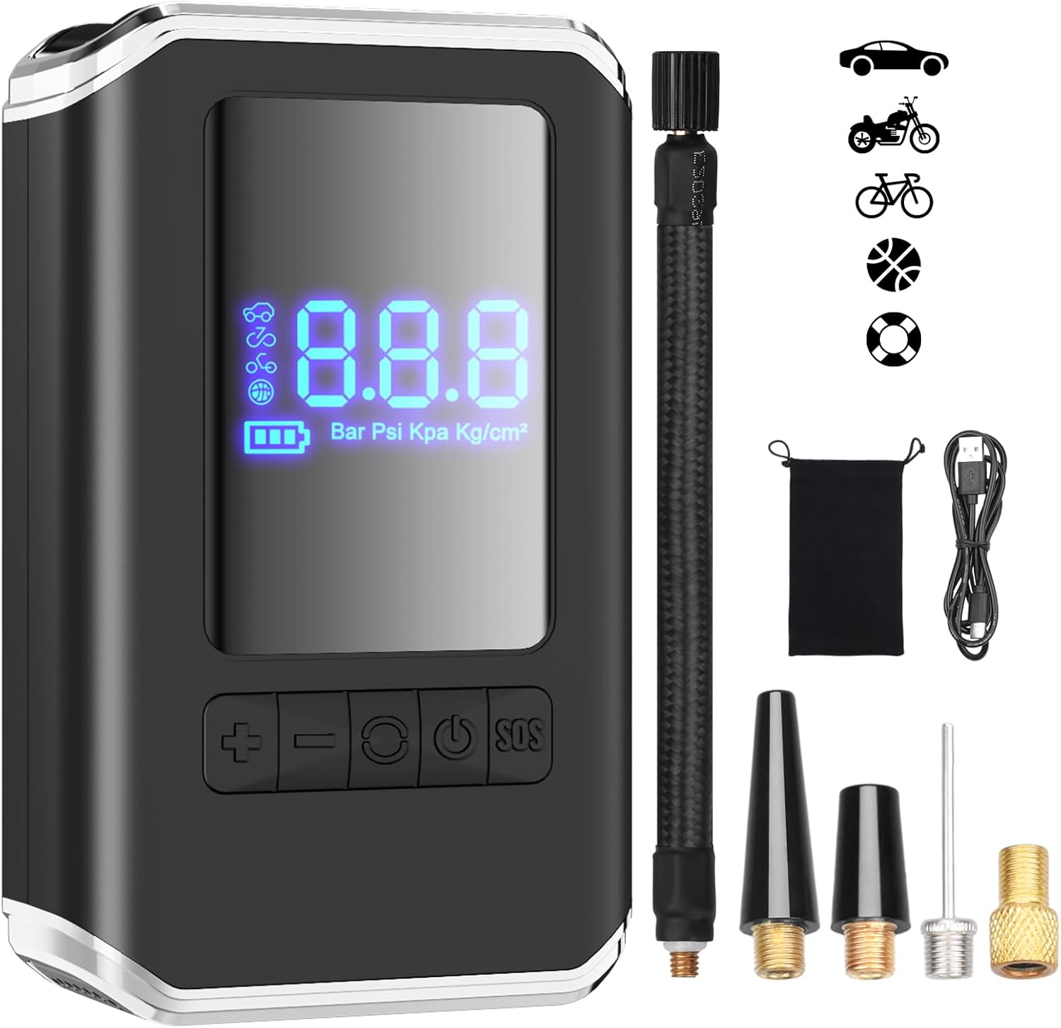 Elektrische Luchtpomp Met Accu Akku Luftpumpe Kompressor Pump Electric 150psi 10000mah Tragbarer Mit Digitale Lcd Bildschirm Pressure Schwarz 937978994