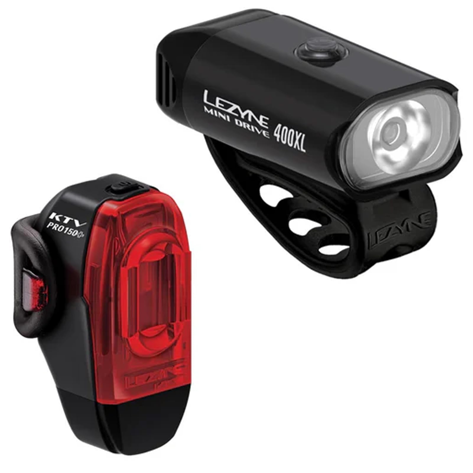 Mini Drive 400XL LED Bike Light Set | 400 Lumen CNC Aluminum Front Light, IPX7 Waterproof Construction, Multi-Mode Safety Lighting, Rear Light Options