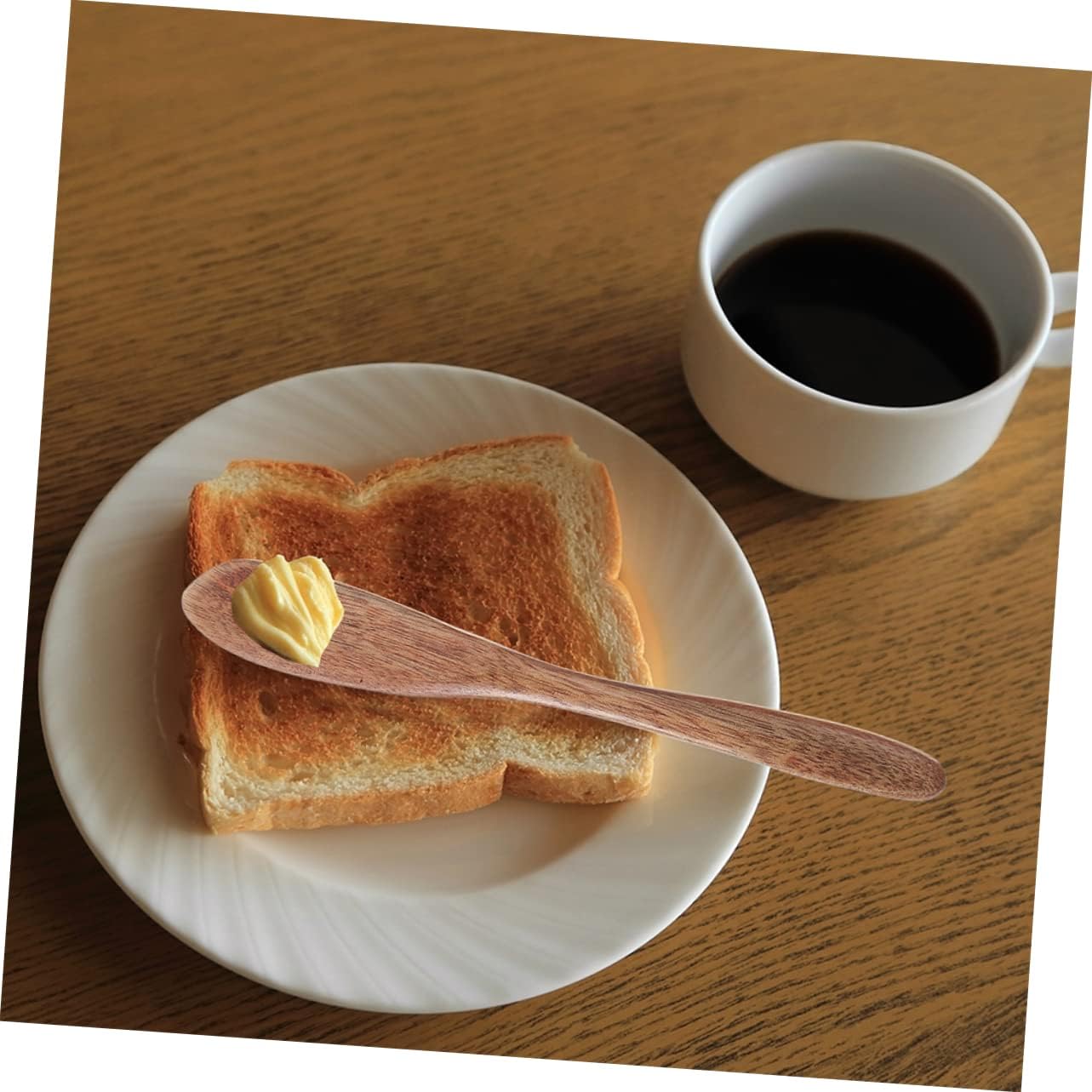 Wooden Jam Spreader 6Pcs Brown Rounded Butter Scraper