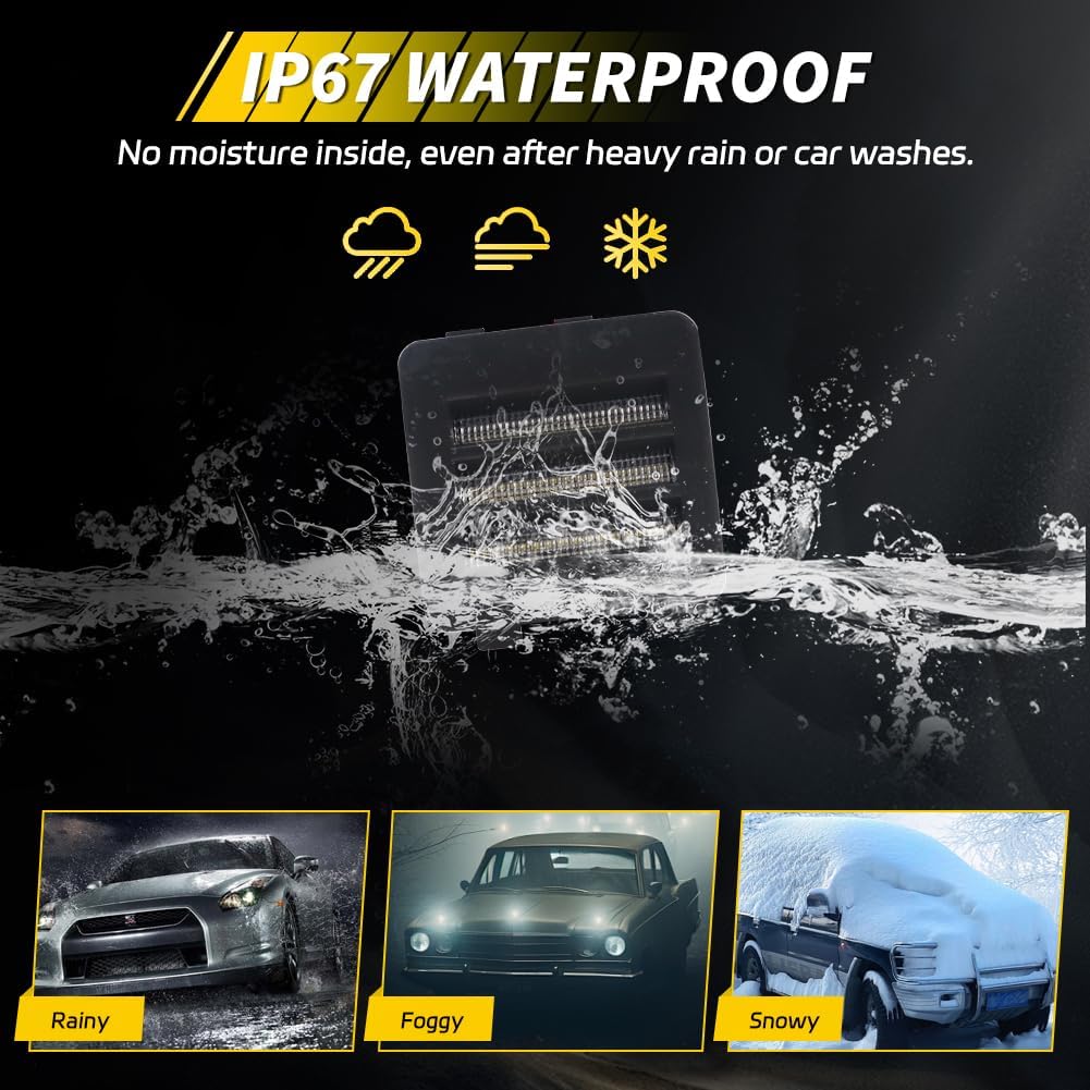 LED Interior Courtesy Light Bezel Compatible with 1984 1985 1986 1987 1988 1989 1990 1991 1992 1993 1994 1995 1996 C4 Corvette Coupes, White Courtesy Warning Lamp, 2 PCS, Clear Lens