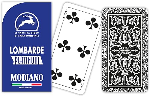 Modiano Lombarde Blu Platinum NOVITÀ – Carte da gioco regionali lombarde in plastica 100% – Scopa Briscola Tresette Solitari – 100% Made in Italy
