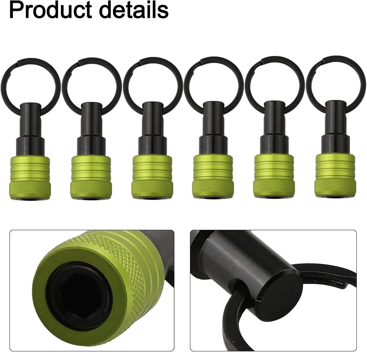 6pcs 1/4 Inch Hex Screwdriver Bit Holder Keychain, Extension Bar with Ball Bearing Detent Drivers and Hand Tools(F)