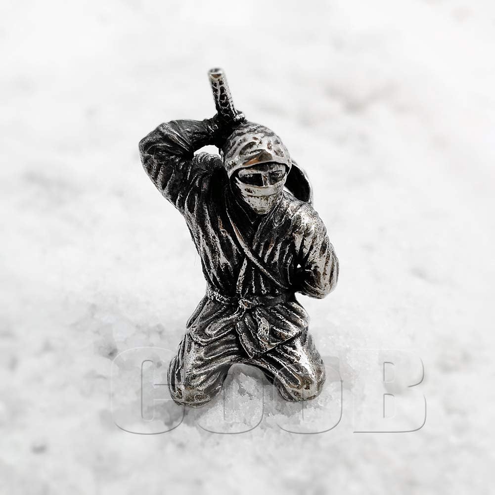 СooB EDC Paracord Bead, Knife Lanyard Bead Ninja Warrior. Metal Hand-Casted Paracord Beads Pendants for Paracord Knives Lanyards 1Pcs/Lot