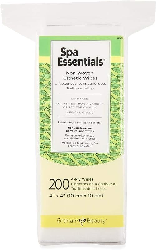 Graham Spa Essentials Lenços estéticos não tecidos 10,16 cm x 10,16 cm, 200 unidades