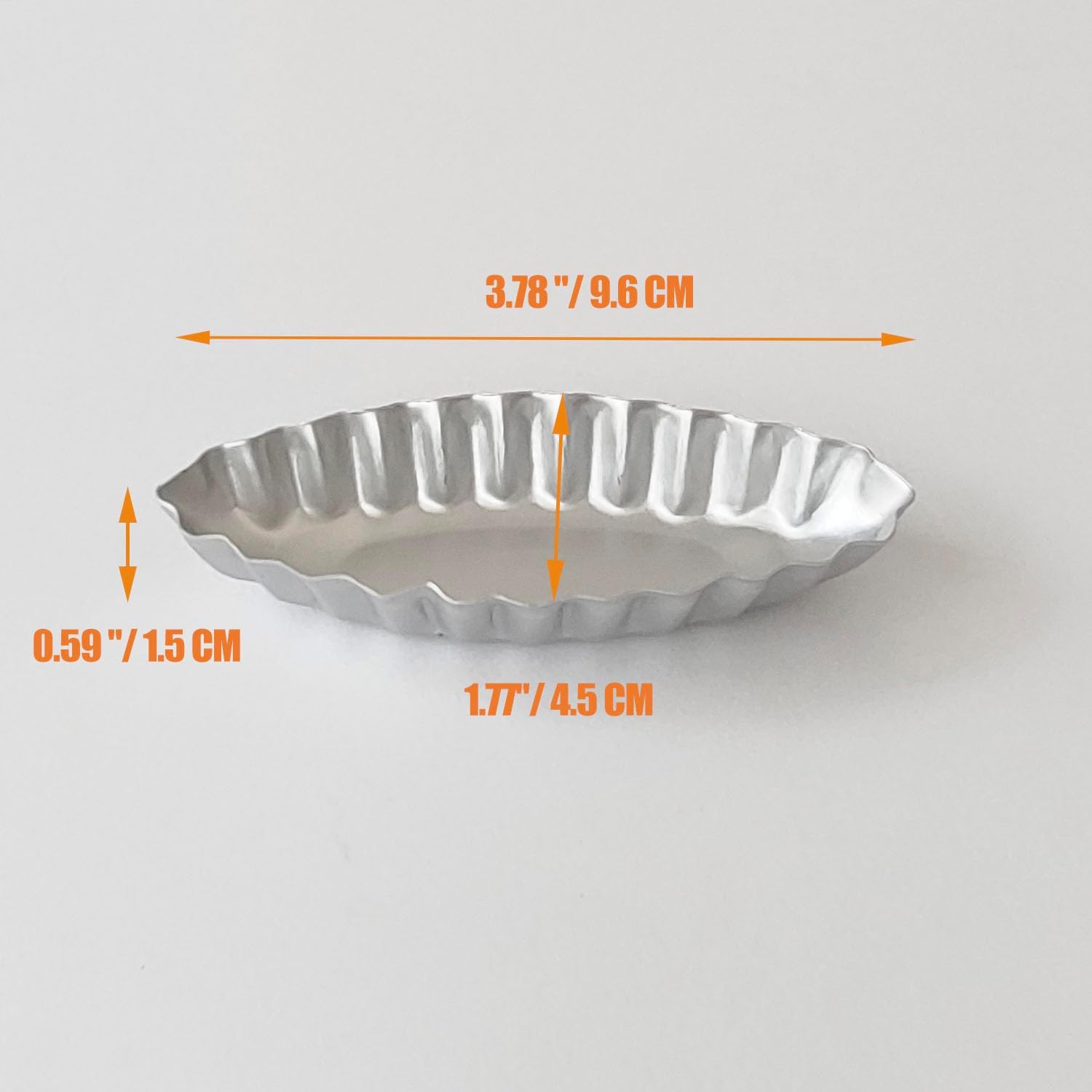 Tiny Tart Pan Boat Shape, 10PCS Fluted Edge Flower Tartlet Molds