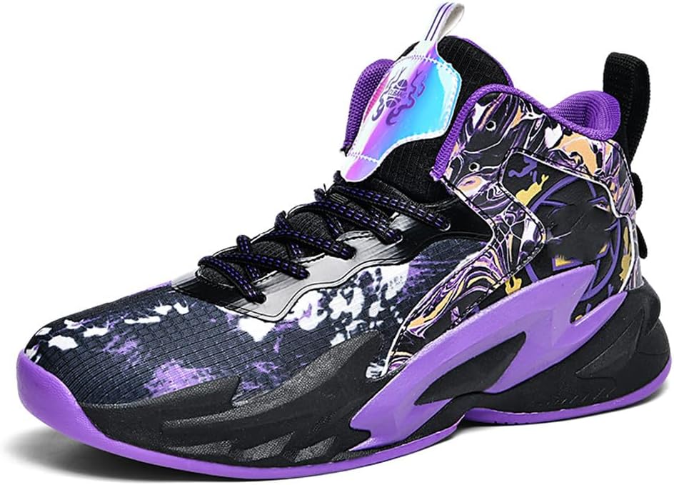 NCNDB Unisex Fashion Basketball Shoes High Top Anti Slip Sneakers Breathable Running Sports Shoes