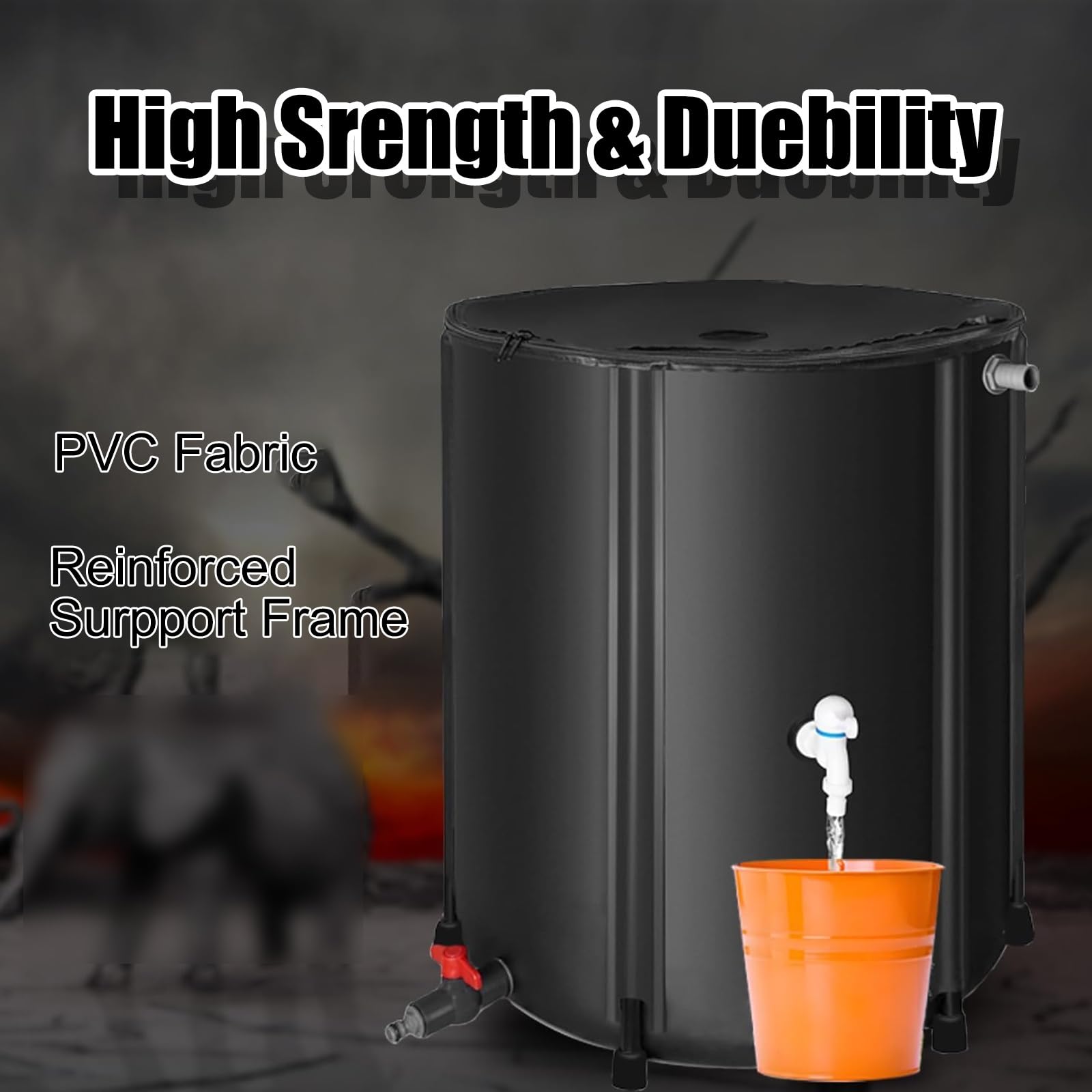 Depósito de recogida de agua de lluvia, Colector De Agua Lluvia for Canalones Multicolor 50L-1350L(Noir,200L)