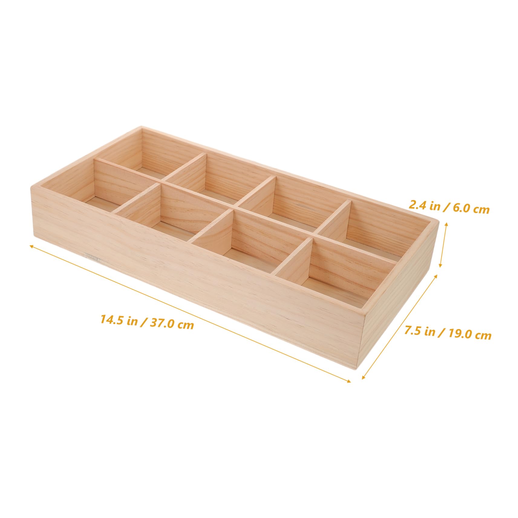 Unomor Snack Box with Compartment Design Natural Desktop Serving Case for Dried Fruits Tea Bags Snacks Sections for Home Organization