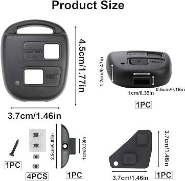 2 Buttons Remote Key Fob Case for Toyota, Car Remote Control Case