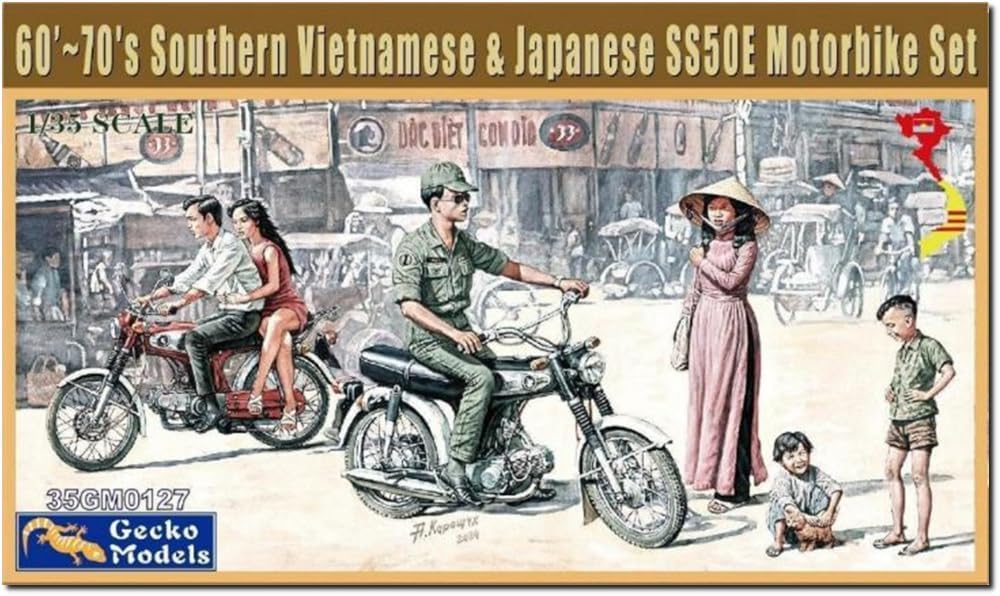 ゲッコーモデル(Gecko Models) Gekko Model GEC35GM0127 1/35 South Vietnam Japanese Motorcycle & Figure Set 1960-70s Plastic Model (Motorcycles)
