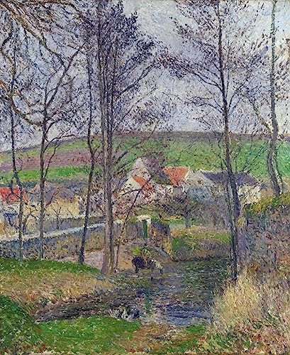 Toile Bords de la Viosne à Osny de Camille Pissarro avec texture artistique premium 60x90