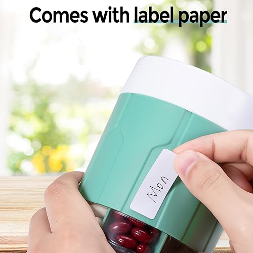 Miniatura 8 de Organizador de suplementos extragrande, botella organizadora semanal diaria de píldoras, dispensador de píldoras con 7 compartimentos grandes,