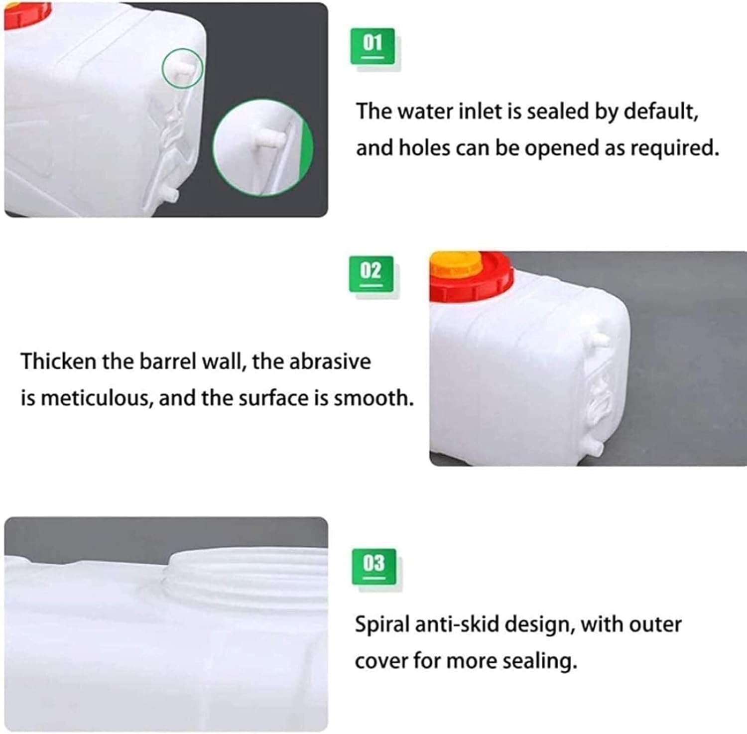 25L/50L/100L/150L/200L/300L Heavy-Duty Plastic Water Tank Container with Spigot for Emergency Outdoor Hiking, Camping, Survival, and Travel Use