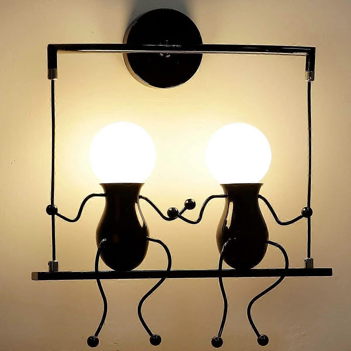 JOYHAPPST Dww-Humanode Creative Modern LED Wall Lamp, Art Deco LED Wall Sconce, Max 8W E27 for Children's Room, Bedroom, Bedside, Staircase, Hallway [Energy Cla