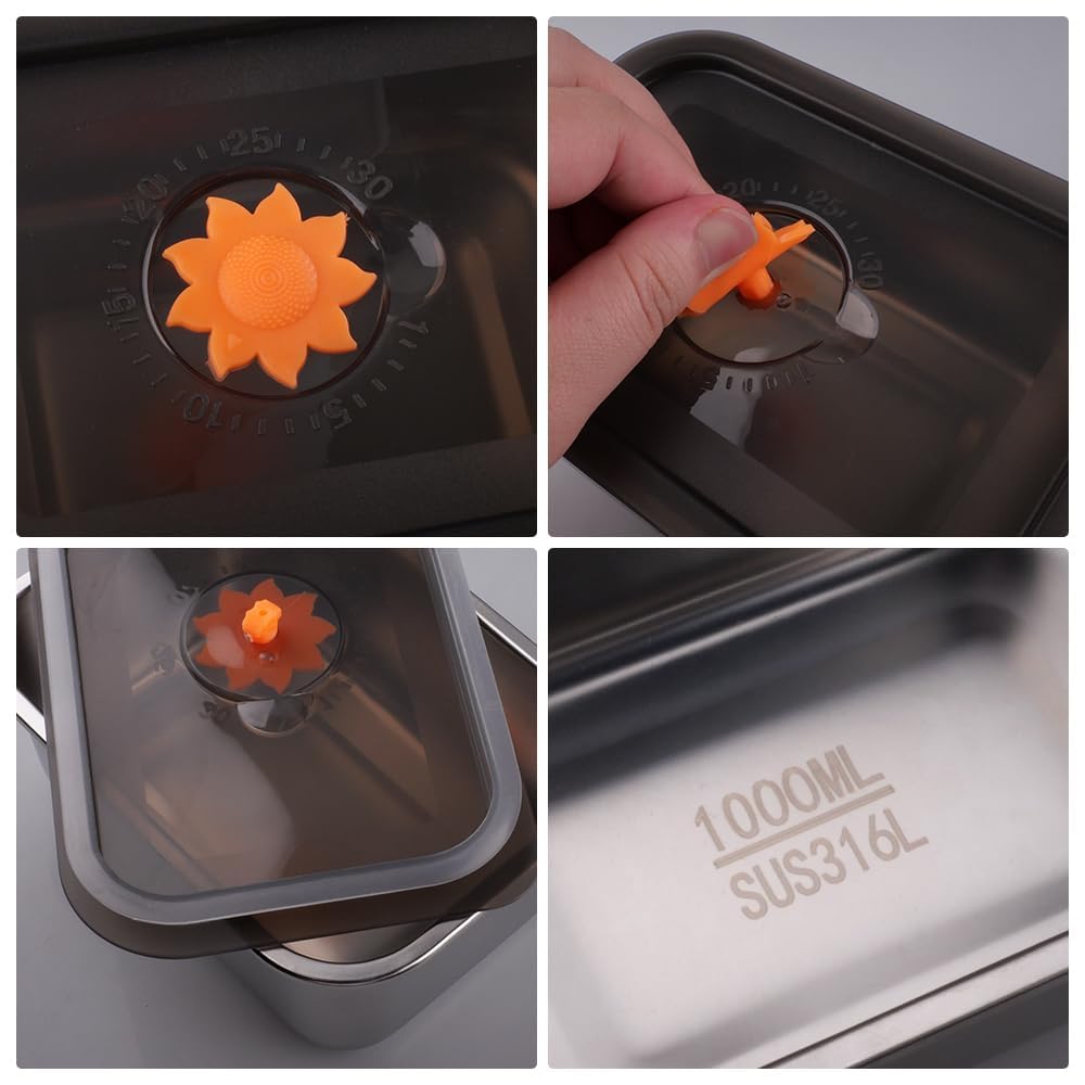 3Pcs Boites Alimentaires en Inox Bac Alimentaire avec Couvercle | Boite Congélateur Réutilisables Empilables pour Réfrigérateur, Restaurant, Cuisine (3000ml+4500ml+5500ml)
