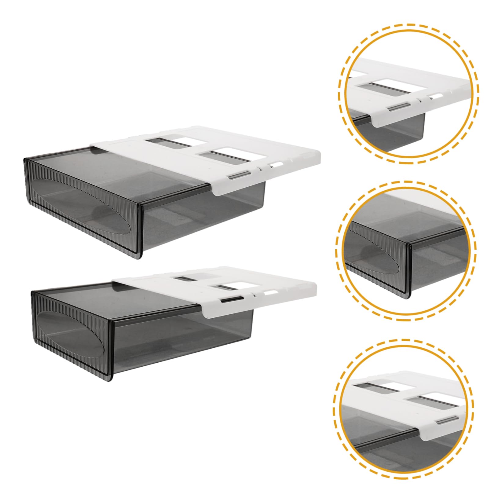 OSALADI 2pièces Rangement Sous Bureau Avec Bandes Adhésives Pour Organiser Petits Objets De Bureau Papeterie