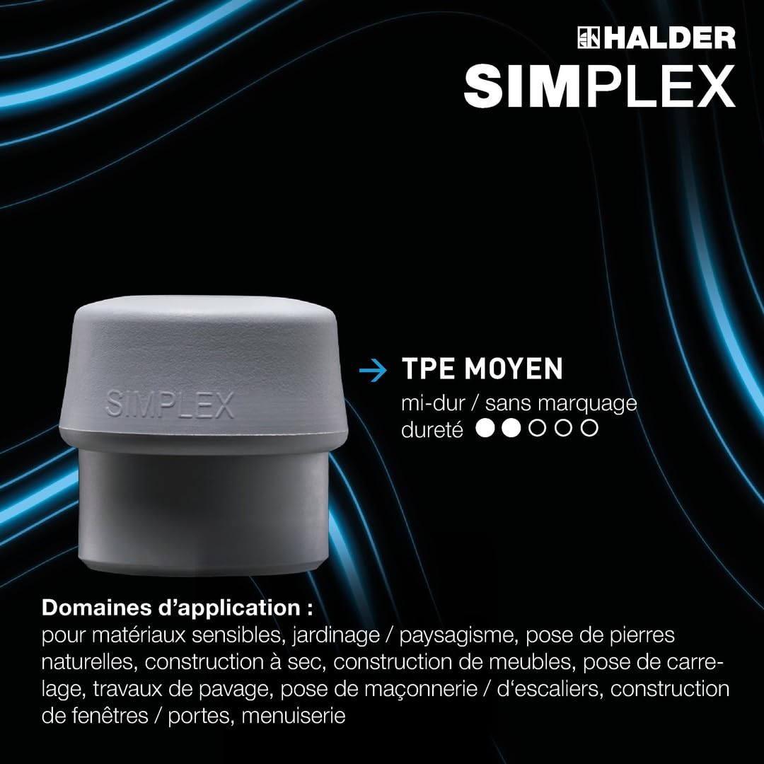 Simplex 3027s025 Kit de démarrage Simplex D80, composition en caoutchouc avec pied/superplastique, ainsi qu'un insert de frappe TPE soft et TPE mid et décapsuleur