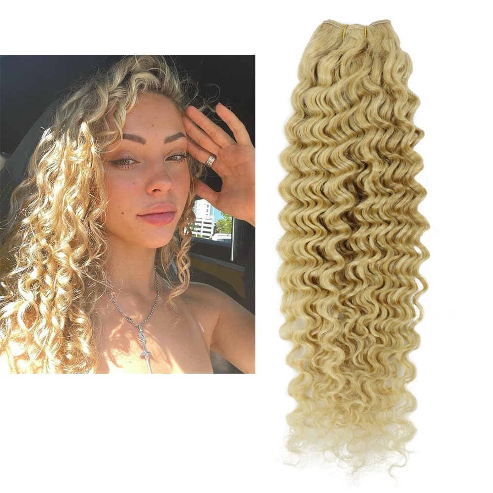 Cabello rubio rizado P27/613# Extensiones de cabello humano rizado 100 g/pc 18 pulgadas/45 cm