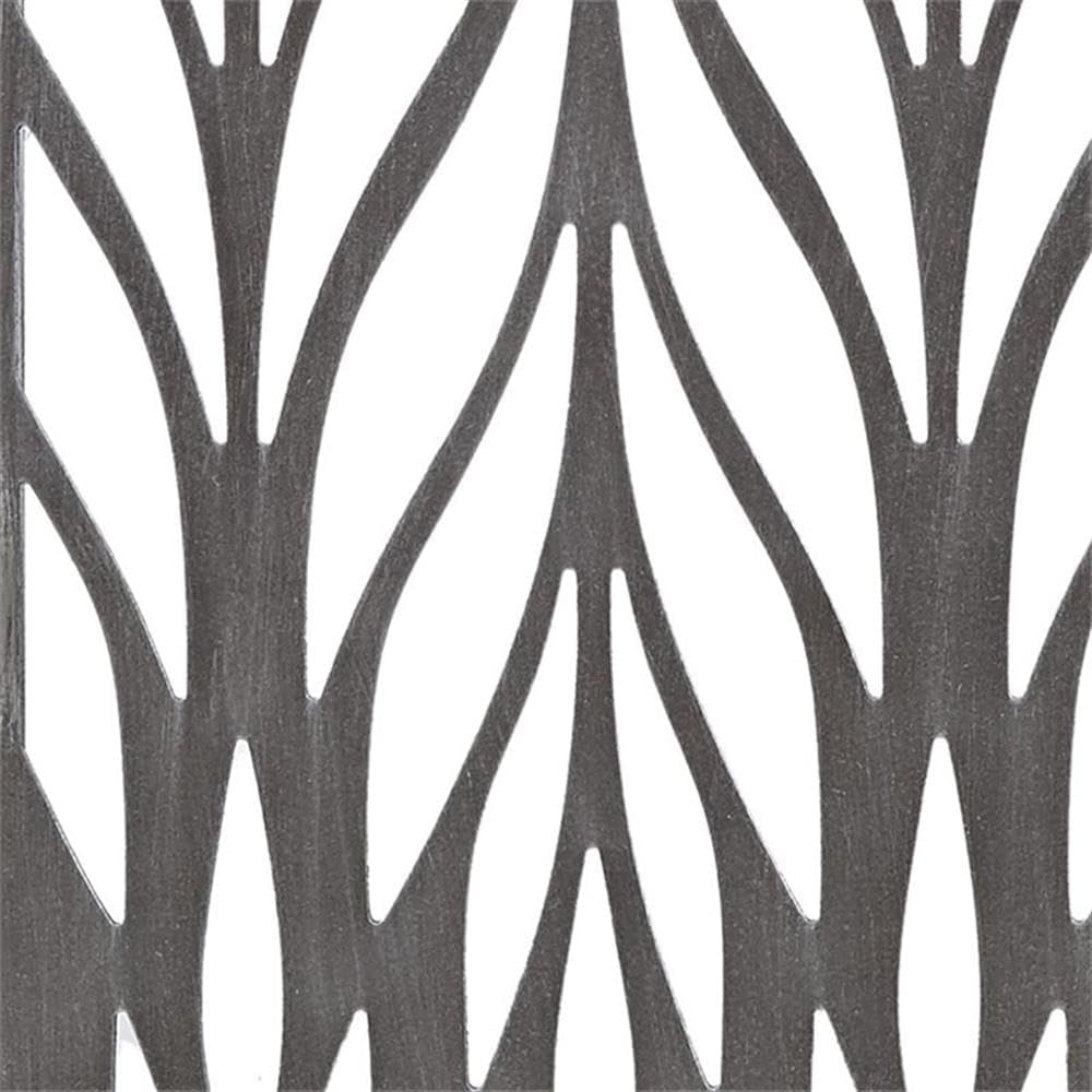 Pemberly Row Florian 2-Piece Modern MDF Wall Decor, Reclaimed Gray Finish, Intricate Botanical Carvings, 12x36 in Panels, Rustic Versatile Hanging Design for Living Room, Bedroom, or Entryway