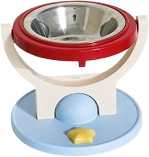 Cat Feeder, Elevated Ceramic Bowl, Adjustable Height Anti Spill Pet Dish | Raised Cat Dish, Adjustable Height Feeder, Anti Tip Ceramic Bowl, Comfortable Feeding Design, Pet Dining Accessory