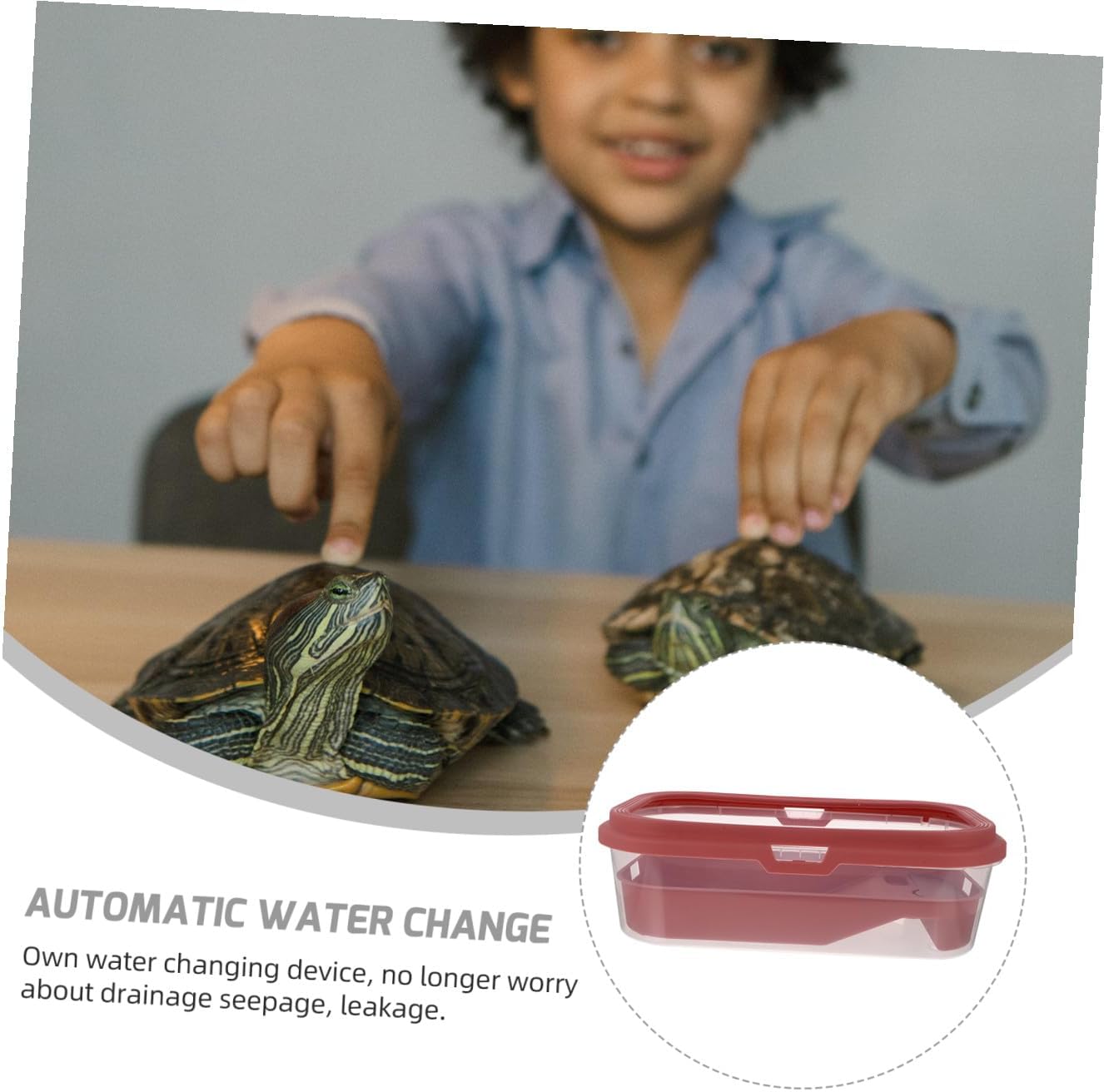 BESPORTBLE Large Plastic Turtle Tank with Basking Platform Tortoise Feeding Box for Home Use Aquatic Reptile Habitat with Accessories for Turtles and Tortoises