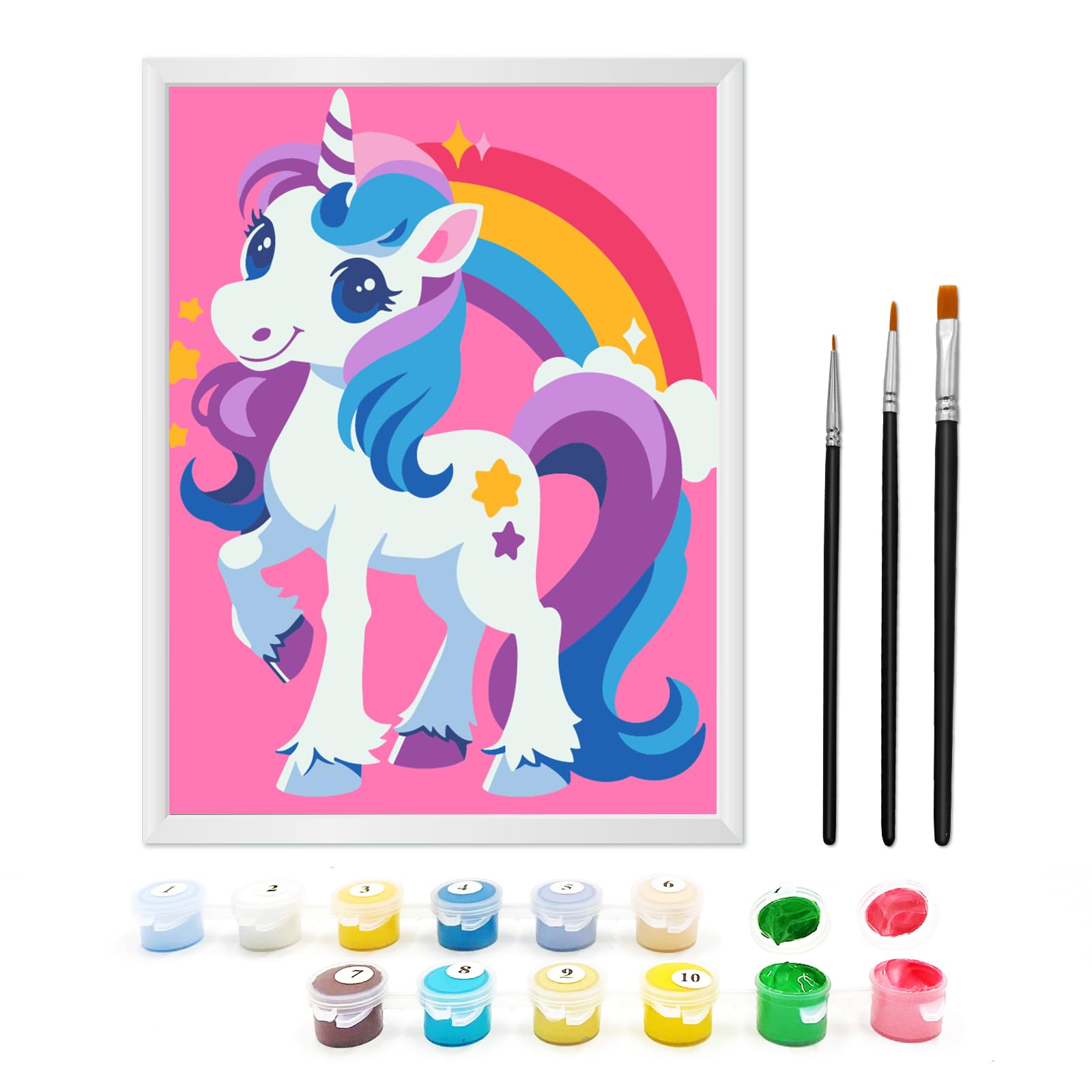 Zimrobin Peinture Par Numéros à partir de 7, 8, 9 Ans, Fille et Garçon, Peinture Par Numéros pour Enfants avec Cadre, 3 Pinceaux et Peintures Acryliques, 18 x 24 cm (Beaux Licornes Zimrobin Peinture Par Numéros à partir de 7, 8, 9 Ans, Fille et Garçon, Peinture Par Numéros pour Enfants avec Cadre, 3 Pinceaux et Peintures Acryliques, 18 x 24 cm (Beaux Licornes