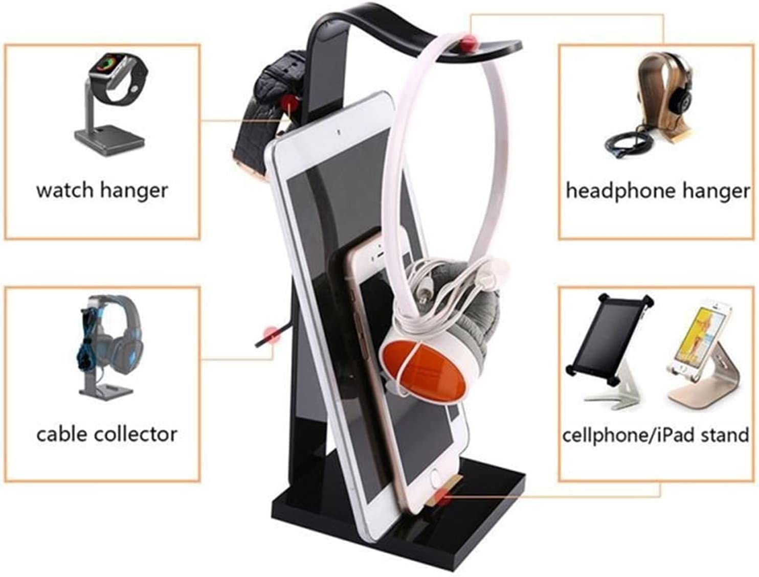 Porta Cuffie Supporto Cuffie Supporto Per Auricolari Con Base Antiscivolo Supporto Per Auricolari In Materiale Acrilico In Metallo Di Alta Qualità In Alluminio Porta Cuffie Da Scrivania