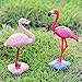 X Hot Popcorn 4 Pcs Pink Flamingo Ornaments Cute Resin Figurines Home Decor Wedding Birthday Cake Topper and Party Decoration