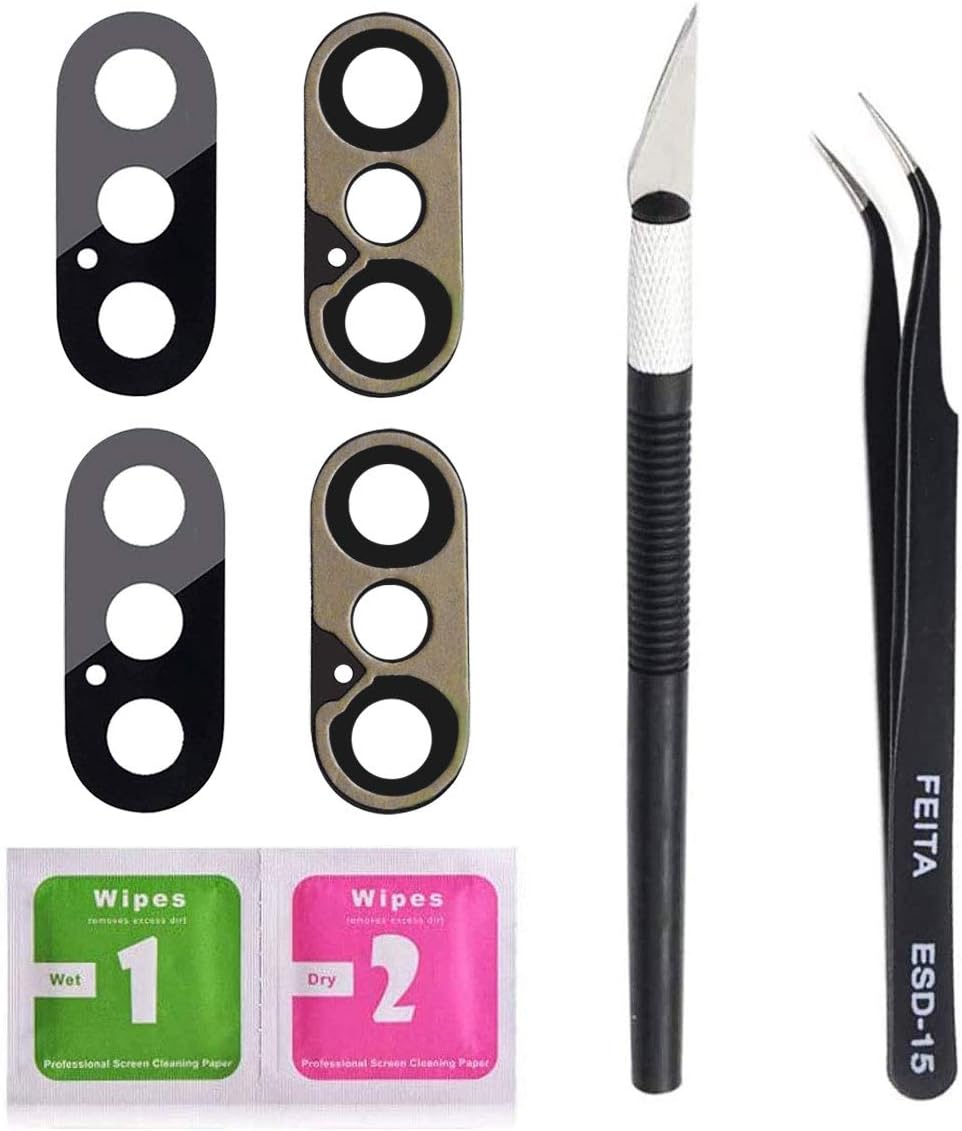 Afeax 2 Pcs OEM Back Rear Camera Lens Replacement Part for iPhone X with Repairing Tool