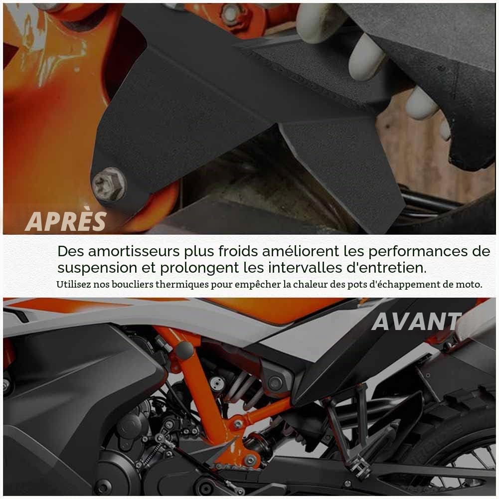 Bouclier thermique pour amortisseur arrière de moto Kit de protection de tuyau d'échappement pour K.T.M 790 ADV S R 790 ADV-R 790 ADV-S 2018-2020 890 Adventure S R 890 ADV-R 890 ADV-S 2018-2023