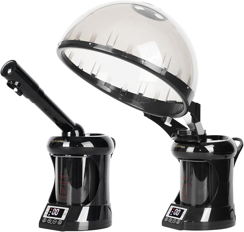 Vaporizador facial 2 en 1, para uso en el cuidado personal en casa o salón | Vaporizador de cabello nanoiónico para acondicionamiento profundo y vaporizador facial para limpieza profunda, brazo ajustable, uso doméstico y de salón
