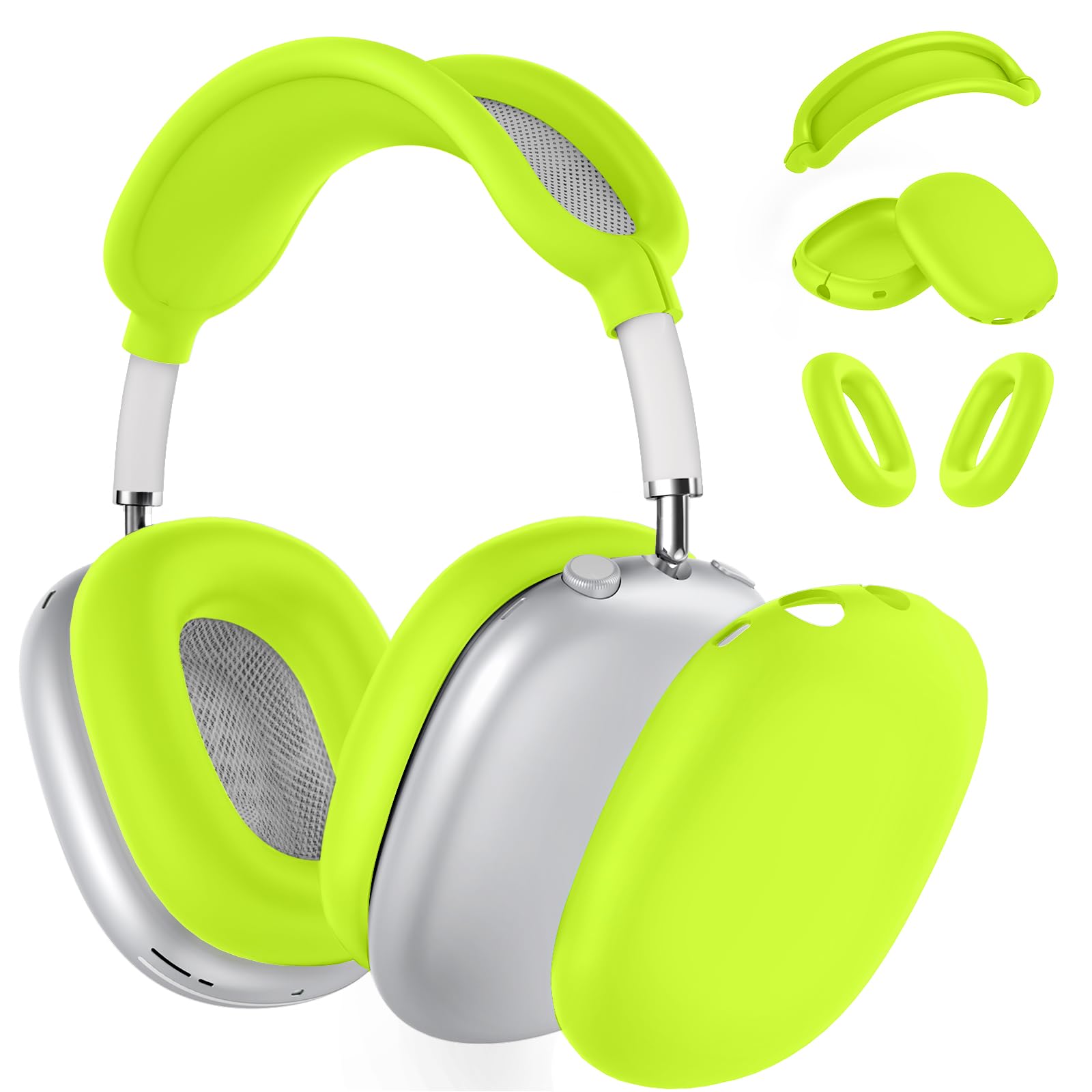 Silicone Case Cover for AirPods Max Headphones, Ear Pad Case/Ear Cups Covers/Headband Cover for AirPods Max (USB-C/Lightning)(2024/2020),Soft Silicone